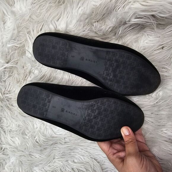BIRDIES  Flats Size 9 Black Vegan Velvet Slip On Loafer - Picture 4 of 5